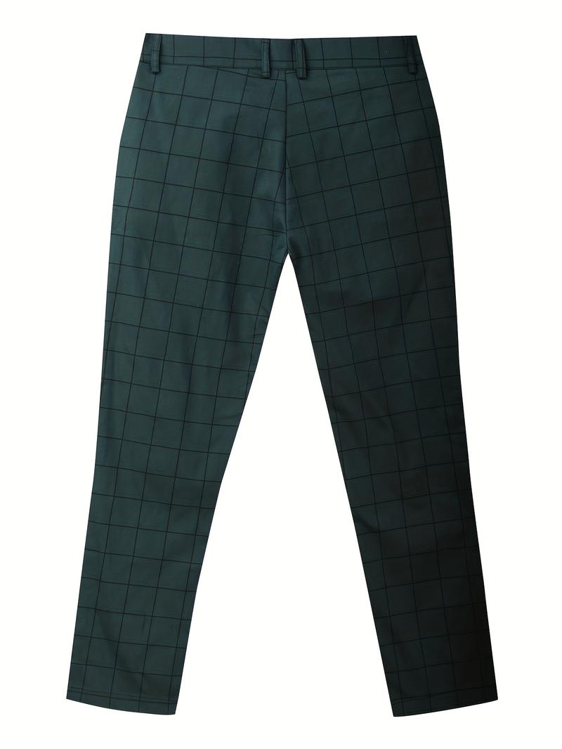 Product Introduction of Elegant Plaid Slacks, Men's Casual Vintage Style Dress Pants For Business Banquet 8