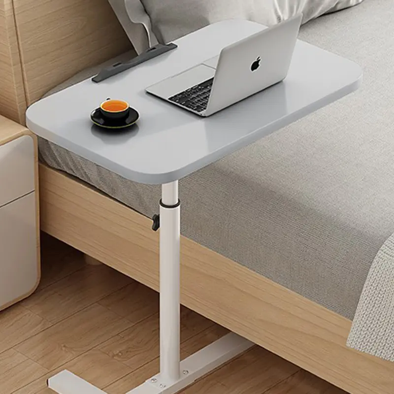 Adjustable Overbed Table Over Hospital Bed Tray with Wheels for Home Use or Medical - Grey  bed tray with wheels Overbed table for home use Bedside tray overbed tray Overbed table for patients Portable medical tray table 0
