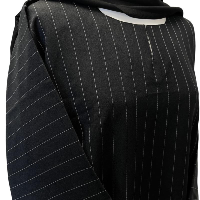 Product Introduction of Pinstripe Workwear Abaya casual travel abaya 6