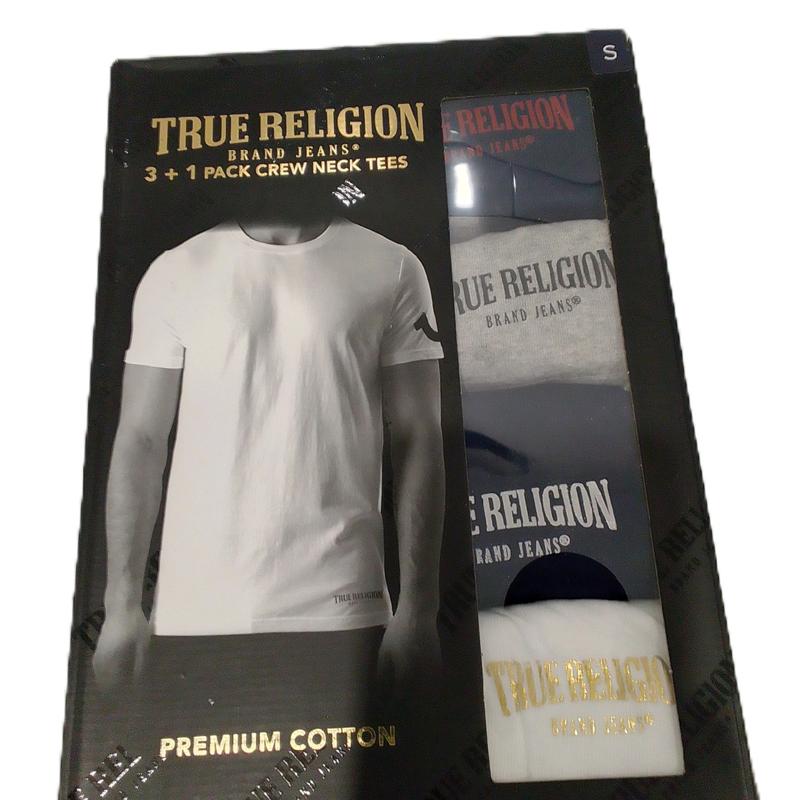 True Religion Men's 3+1 Crew Neck Tee - Black - Menswear, Hoodie size small 0