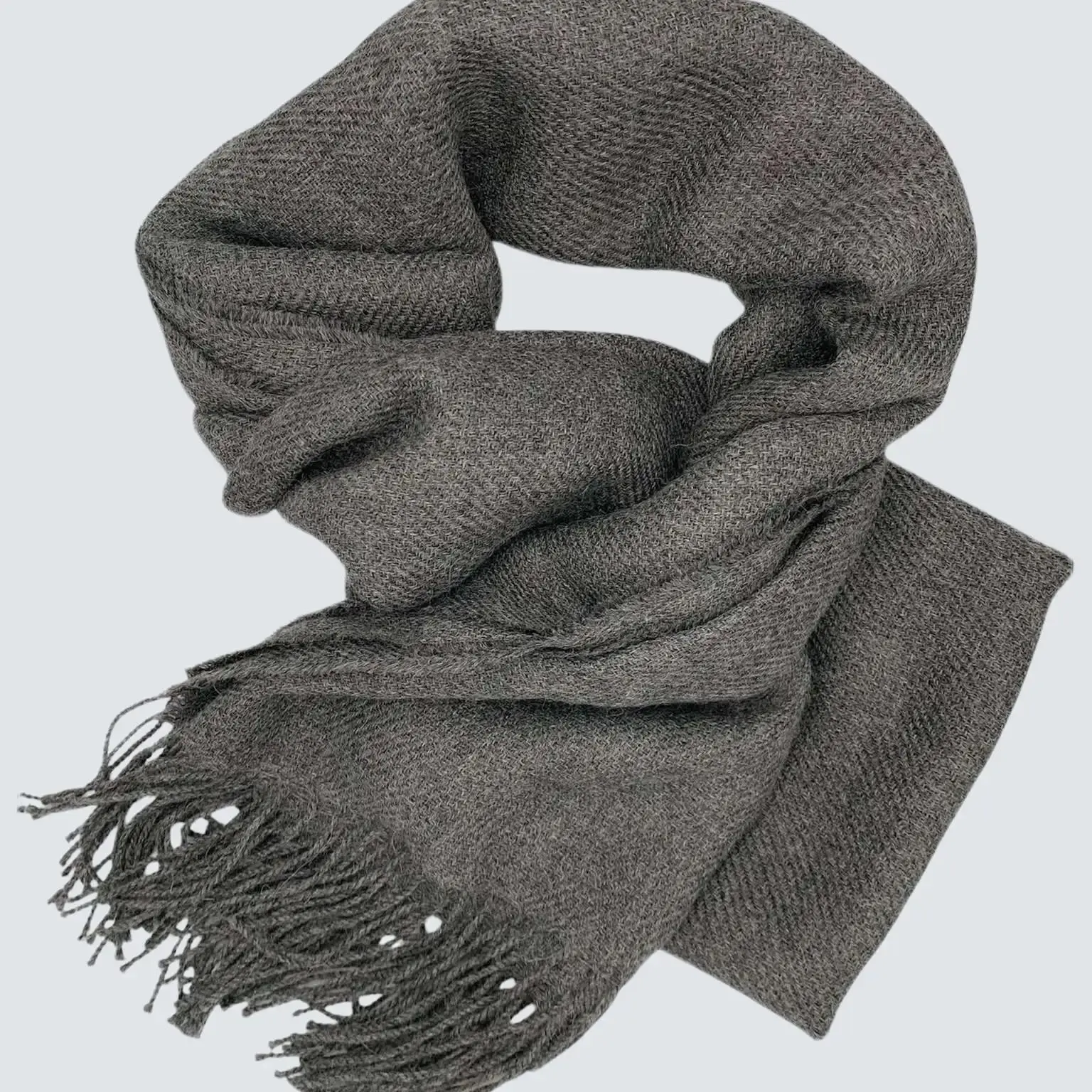 Diva Peru Grey Baby Alpaca Shawl - Soft and Warm