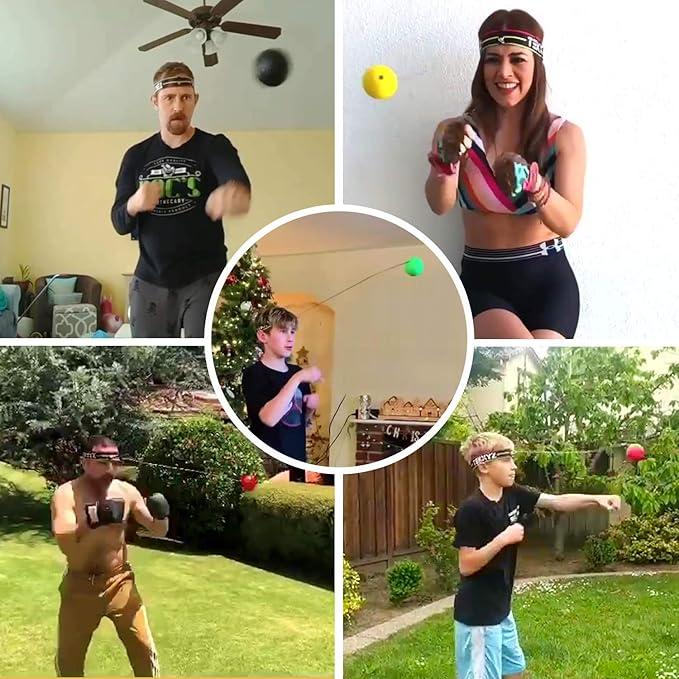 Reaction Ball, 3 Different Boxing Reaction Ball with Headband, Softer Than Tennis Ball, Perfect for Reaction, Agility, Punching Speed, Fight Skill and Hand Eye Coordination Training Ramdan Sale 50% off On Ramdan 2