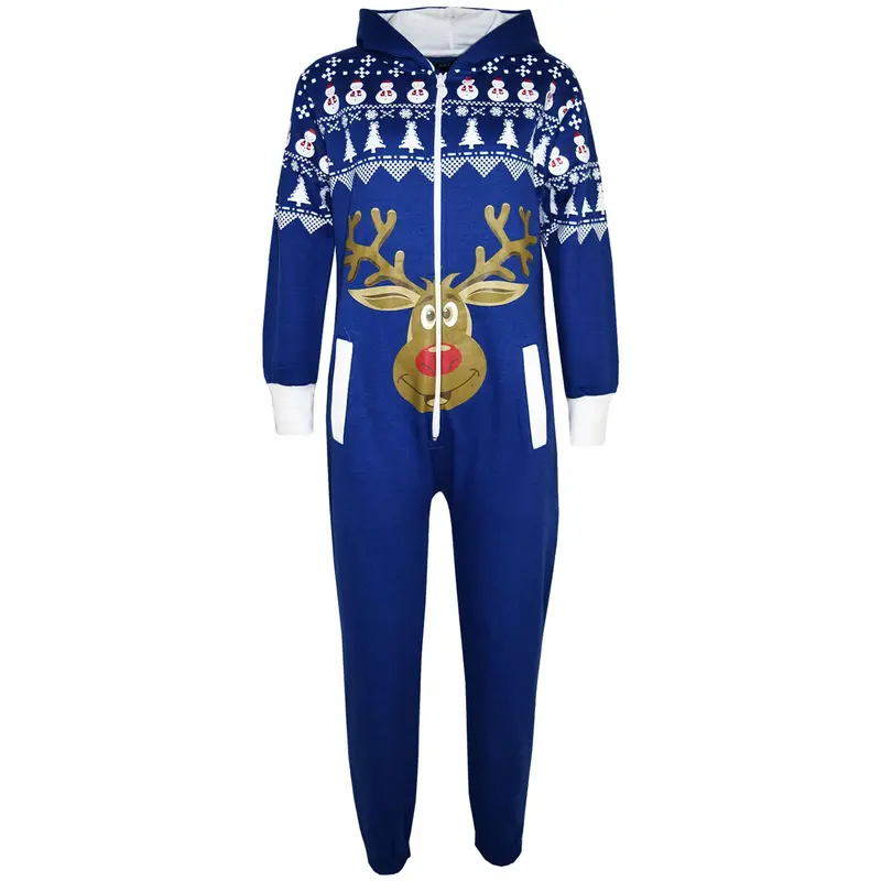 Kids Girls Boys Novelty Christmas Santa Claus Penguin Snowman Reindeer Print Onesie All In One Jumpsuite New Age 5-13 Years 4