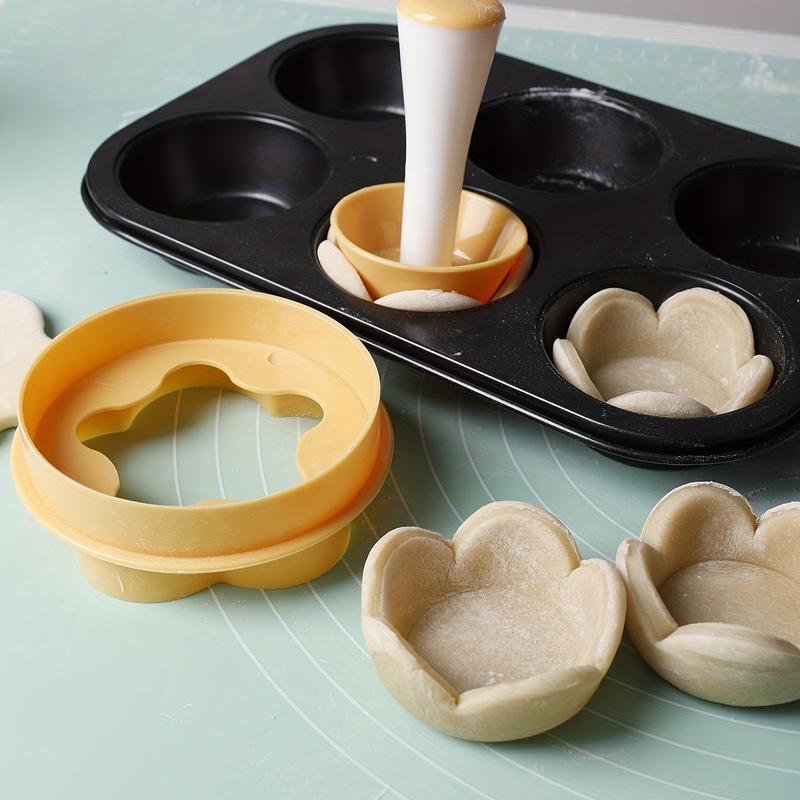 2-Piece Set: Flower-Shaped Pastry Cutter & Tart Tamper for Baking Tarts, Cookies, and Biscuits - Essential Kitchen Gadgets and Accessories 3