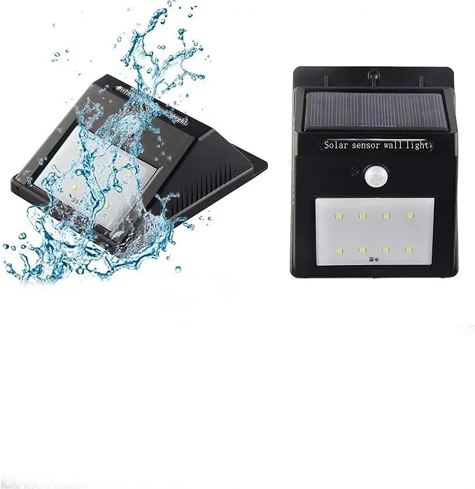 Solar Powered Wall Light Motion Sensor 8 LED Security Light Wireless Waterproof Smart PIR Wall Lamp for Garden Outdoor Fence Yard Home Driveway Stairs Outside Wall 1