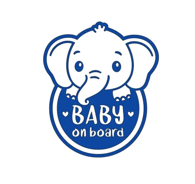 Baby Boy On Board Elephant Car Bumper Sticker Vinyl - High Quality Outdoor Sticker for Vehicle Window or Bodywork - Decor, Decorative 7
