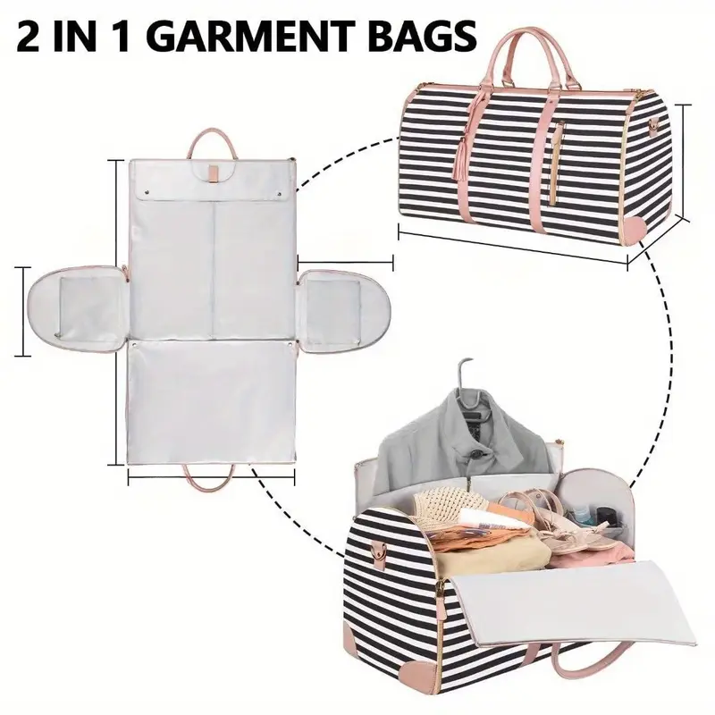 New Arrival Women's Folding Suit Travel Bag Multifunctional Storage Bag Large Capacity Large Pu Hand-Held Luggage Bag 3