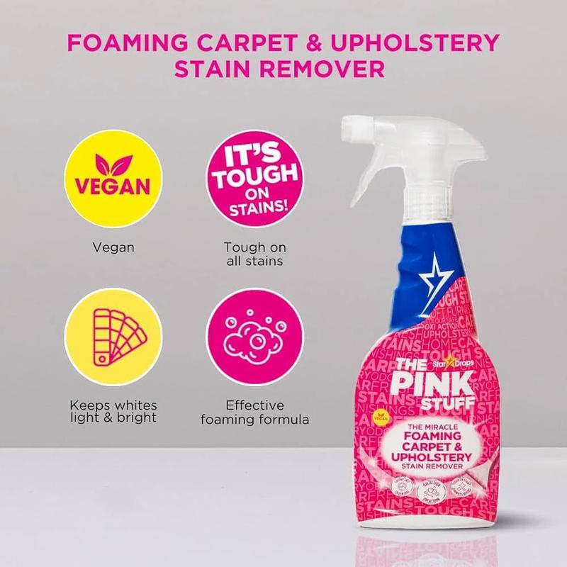 Pink Stuff 6-Item Cleaning Bundle Gift Set Carpet & Upholstery Cleaner 500ml Multi-Purpose Cleaner 850ml Miracle Wash-Up Spray 500ml All-Purpose Paste 850g Disinfectant 850ml Bathroom Cleaner 850ml Powerful Household Cleaning Essentials 3