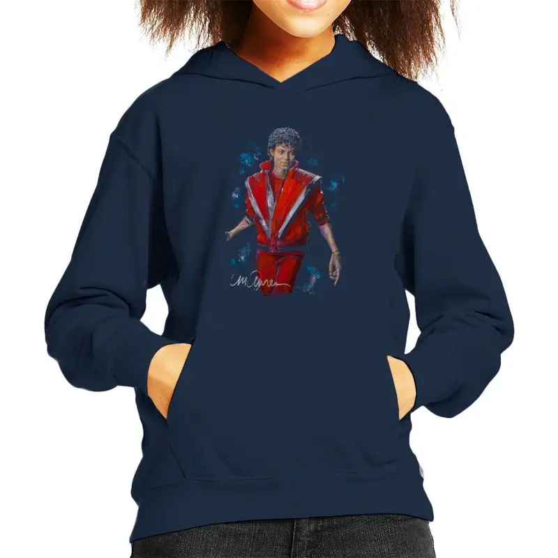 Sidney Maurer Original Portrait Of Michael Jackson Thriller Kid's Hooded Sweatshirt 2