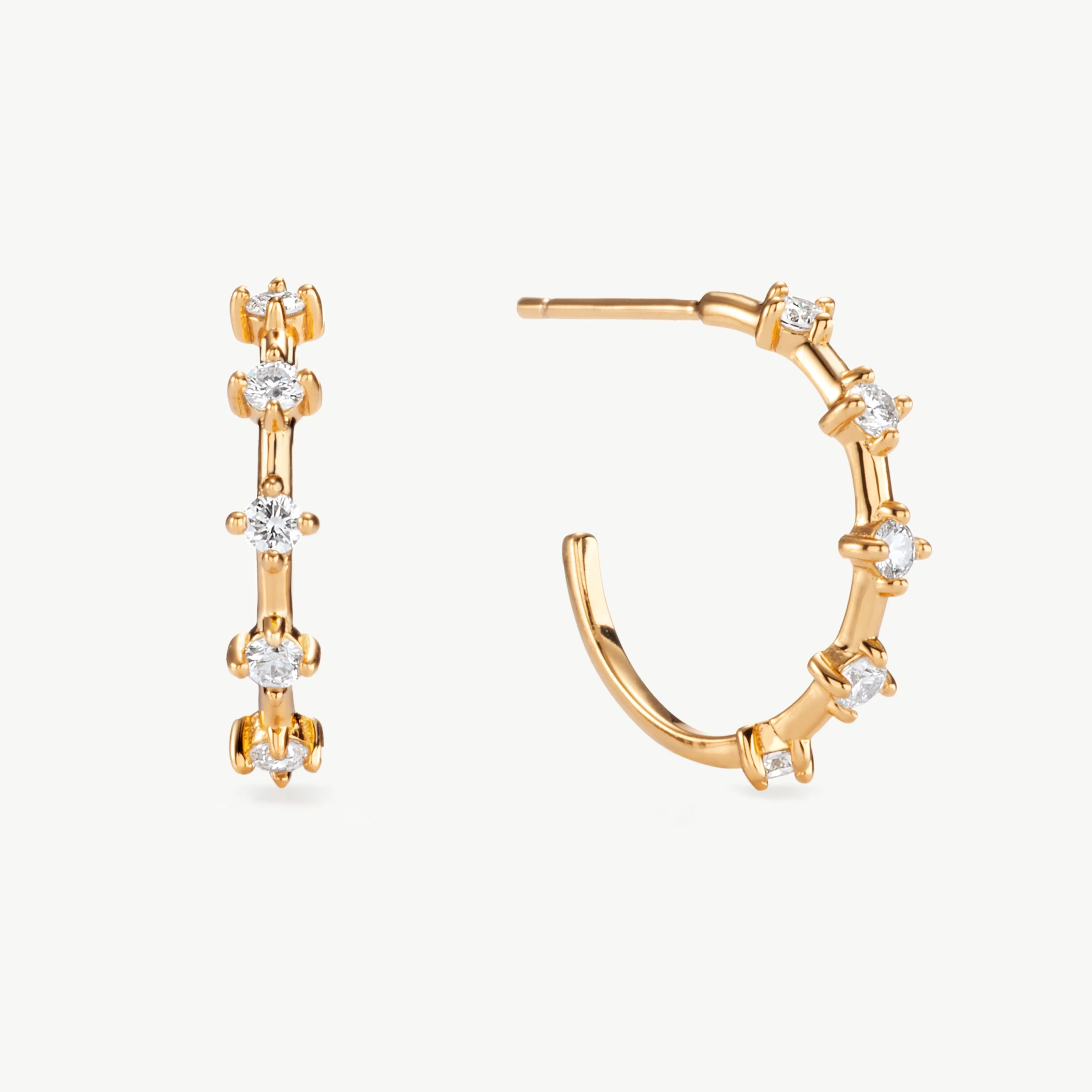 'Astra' Lab Diamond 0.4ct Hoops in Sterling Silver or 18ct Gold Vermeil