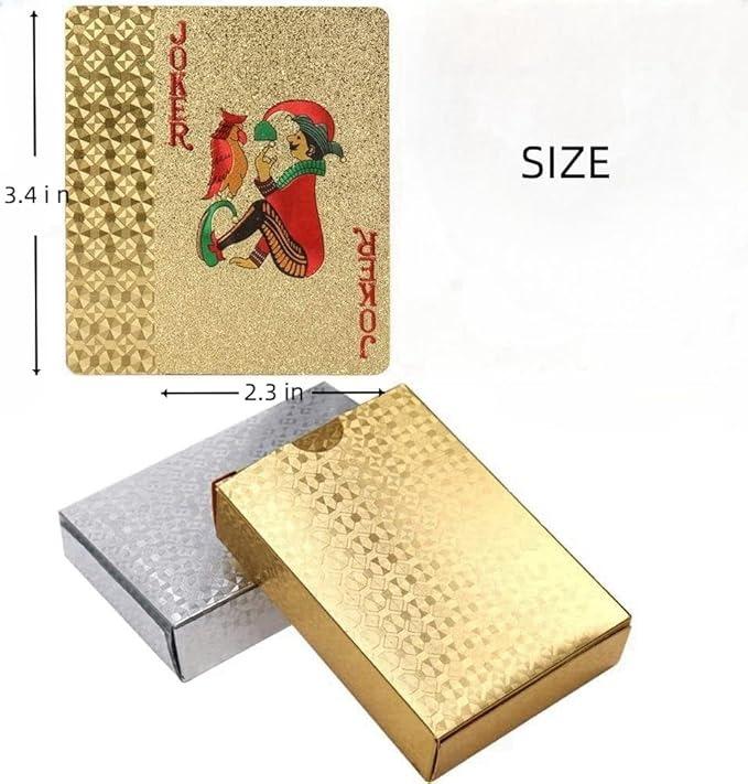 Aafan Playing Cards Waterproof Poker Cards Plastic Gold Silver Foil Highly Flexible 1