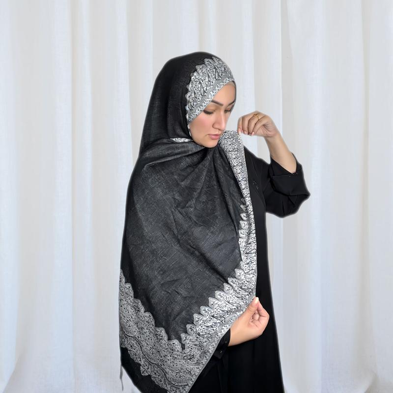 Bordered Pashmina Hijabs - 6 Different Colours 1