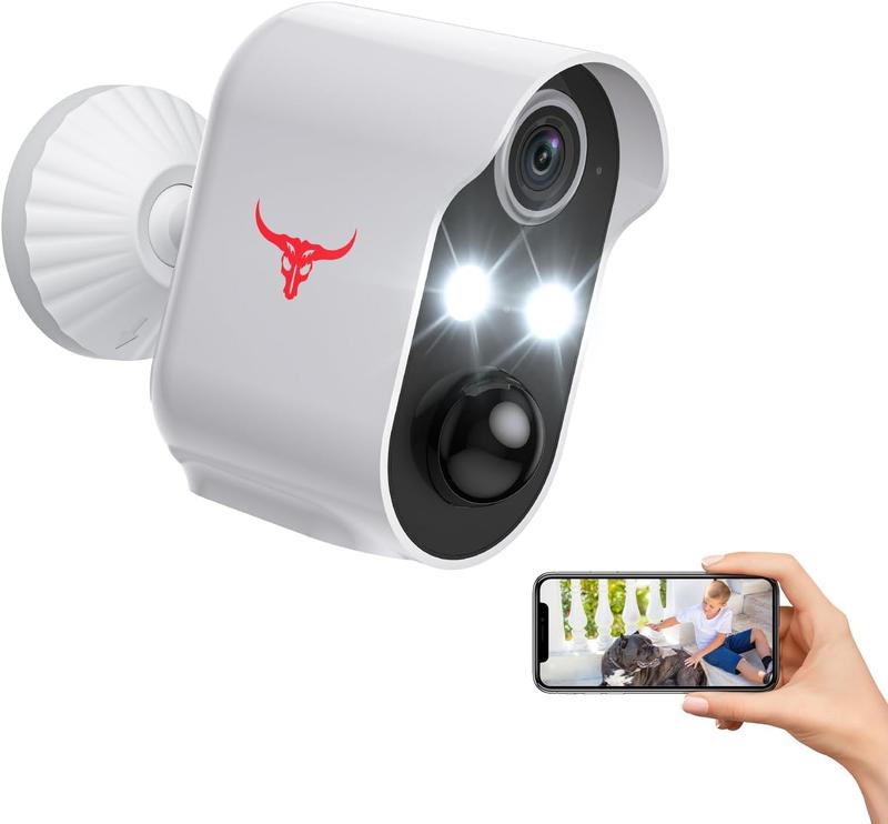 1080p Wireless Solar Security Camera with 4 Spotlights for Indoor Outdoor Use, AI Human Detection, Live View, 2-Way Talk, Color Night Vision, 2.4G WiFi Only, Cloud Storage 6