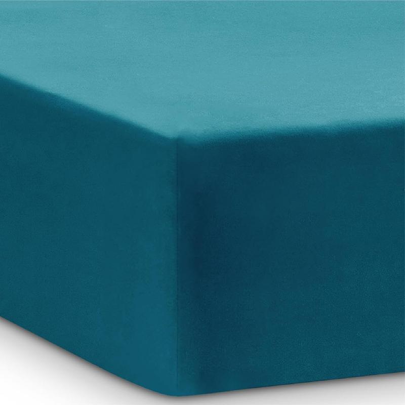 Bedding Fitted Sheet, Soft Quality Blended Cotton Plain Dyed Bed Linen 3