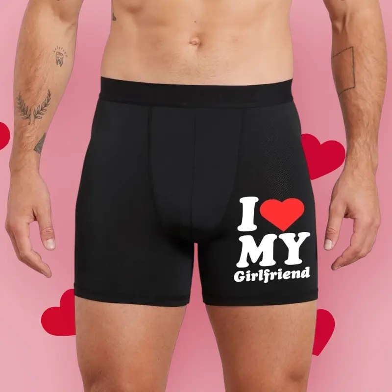 I Love My Girlfriend Boxers, Holiday Underwear, Novelty Boxers, Valentines Day 0