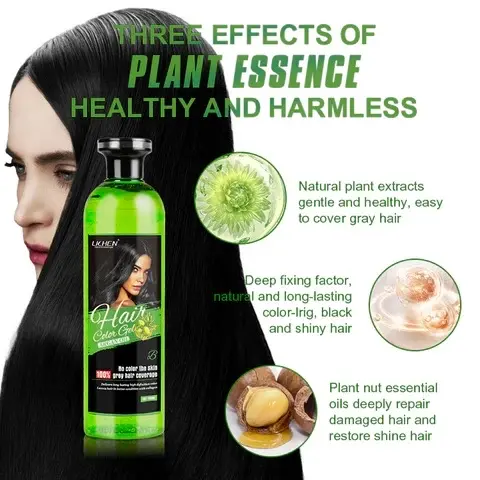 Lichen Professional Hair Color Gel LARGE SIZE NATURAL BLACK 500ml Hair Dye - Beard Color 5