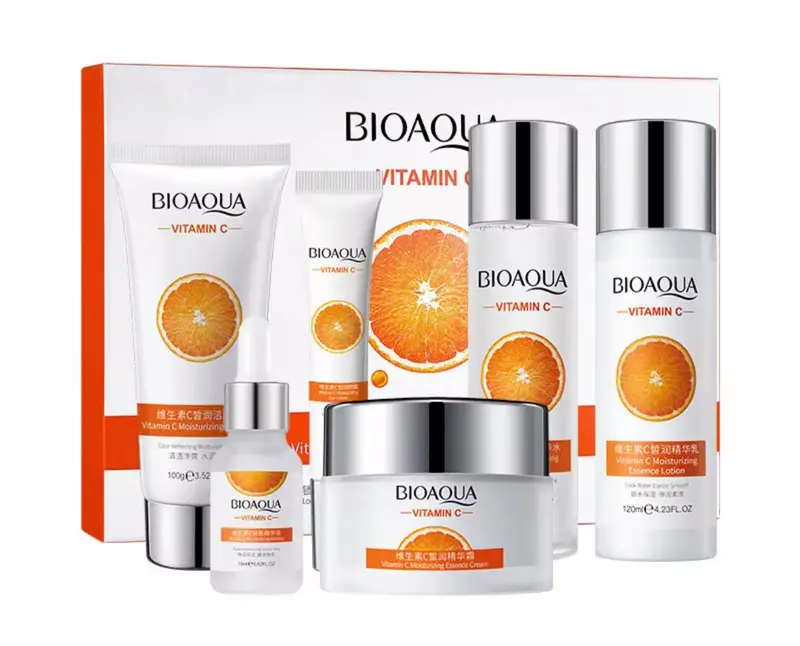 BIOAQUA Vitamin C Set for Facial Moisturizing, Anti-Aging, Anti-Wrinkles, and Whitening - Beautiful Skin Gift Box - Comfort, Serums Skincare Moisturizer Hydrating 1