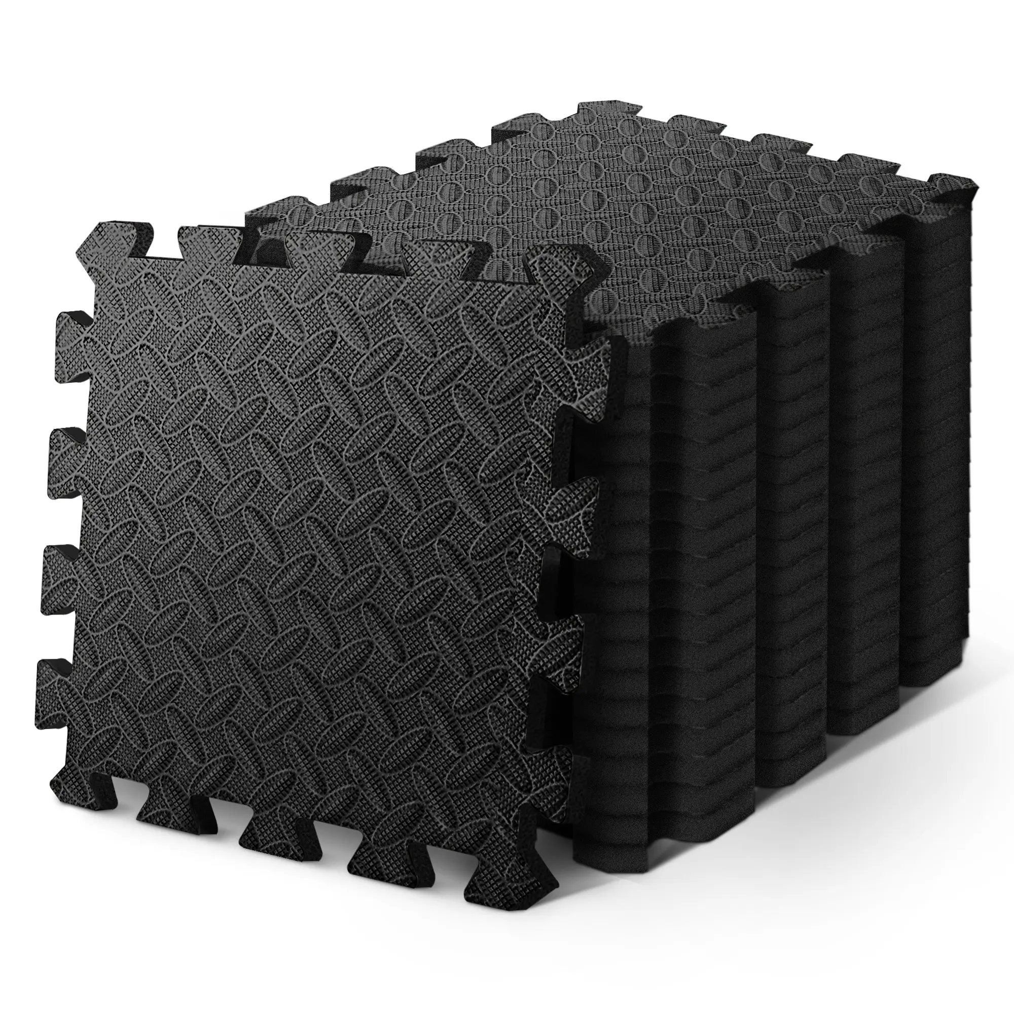 KAYMAN Gym Floor Nonslip Mats, Interlocking, EVA Foam Exercise Floor Tiles for Home Workouts, Studio, Weights, Exercise and Yoga (30 X 30cm)