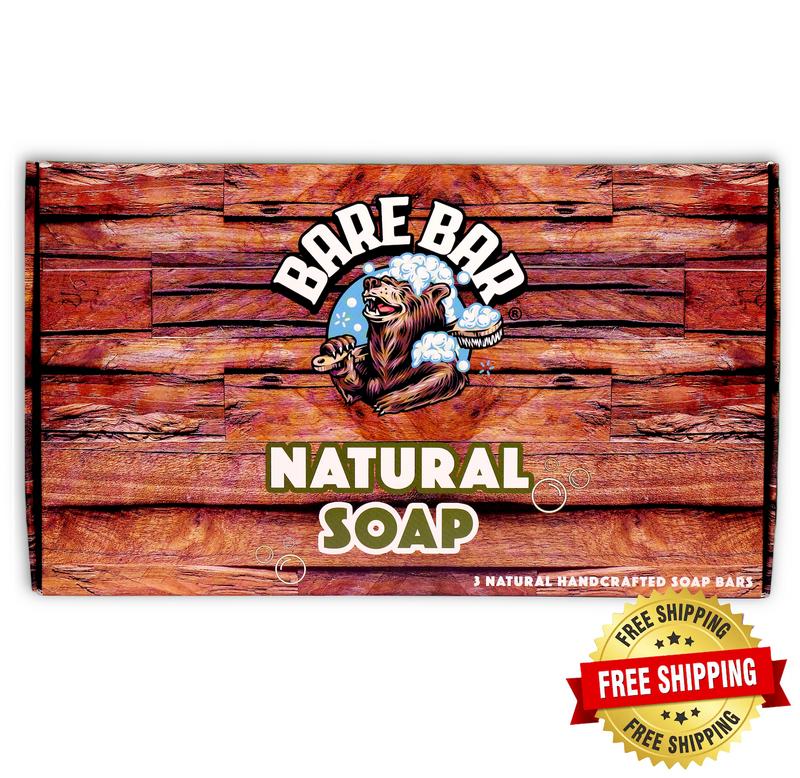 Natural Soap Gift Box - Bare Bar Natural Soap for Men - Heavy Exfoliation - Woodsy & Earthy Essential Oil Blend - Nourishing & Moisturising 4