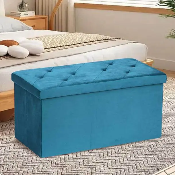 Folding Ottoman Storage Bench 7