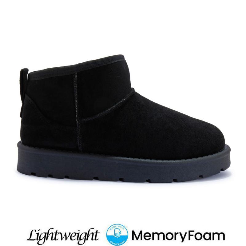 LADIES ANKLE PLATFORM BOOTS WOMEN WARM SNUGG COMFY FAUX FUR SLIP ON FASHION SHOE Girl Footwear Comfort Casual Lightweight Walking Shoes 2