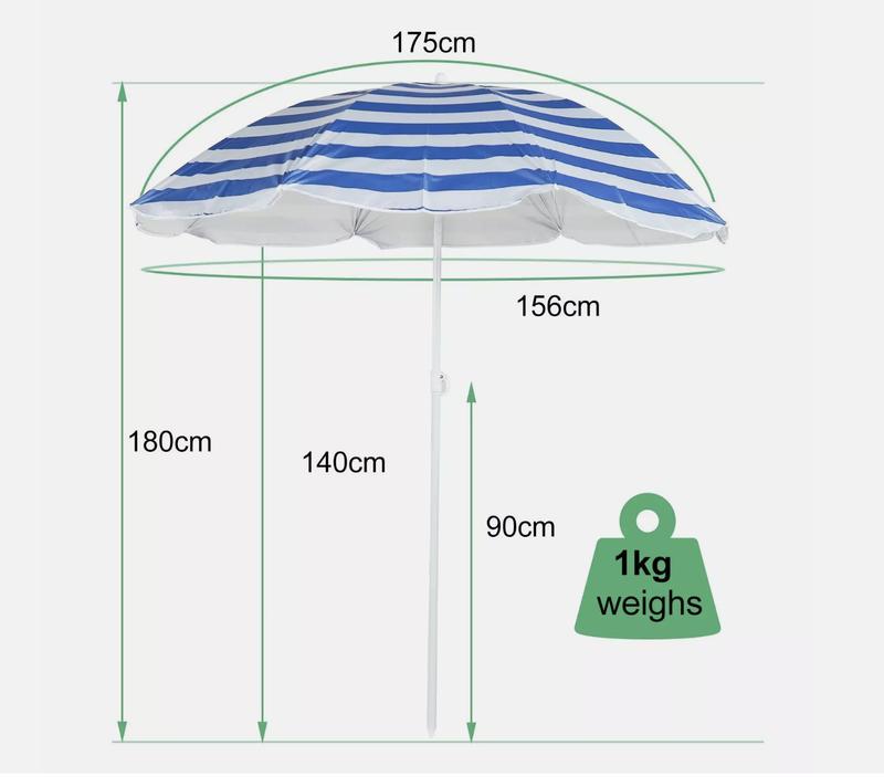 Outdoor Garden Beach Patio Tilt Umbrella Parasol Sun Shade Tilting 2