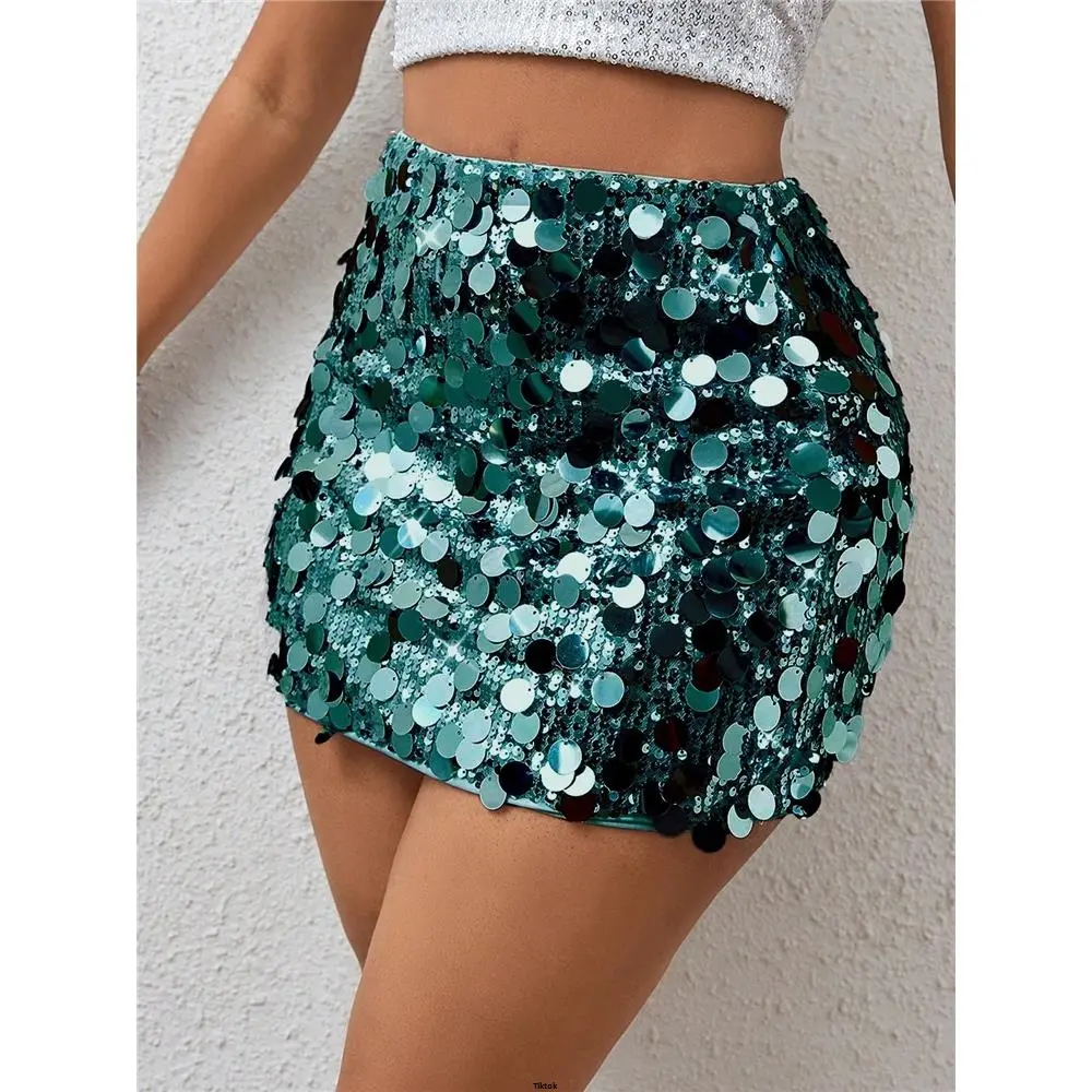Clothes Party Holiday For Skirt Women tiktok VaVaLuxe ' s Sequined Mini