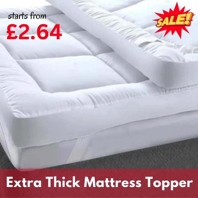 Super Soft Mattress Topper 10cm Deep Luxury Hotel-Quality Washable Non-Allergenic Super Absorbent Comfort at Home Super Soft & Plush Box Stitched Quilted Bed Topper with 4 Corner Strap Available in ALL UK Sizes Money Back Guarantee 0