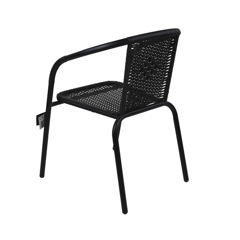 Marko Outdoor 3/5 Piece Bistro Sets Black Wicker Table Chair Patio Garden Rattan Summer Furniture Diner Home 7