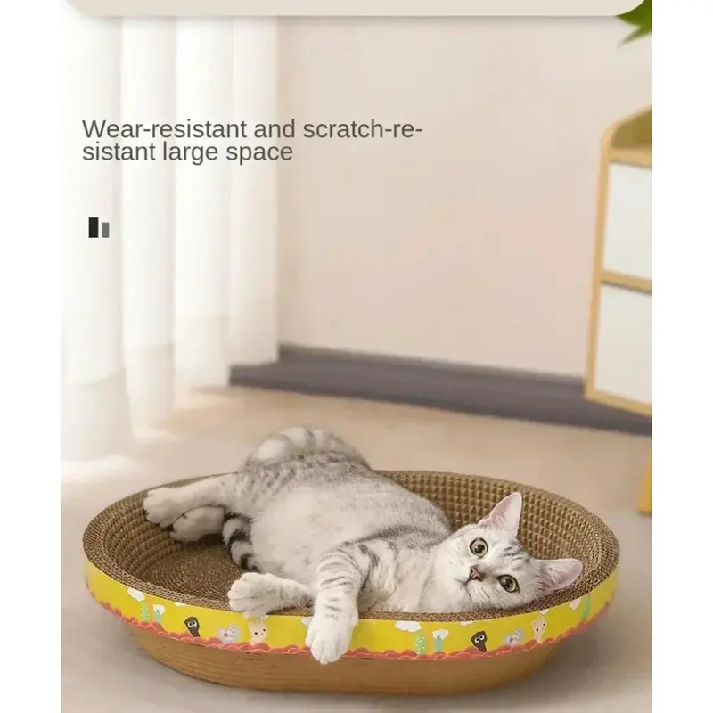 Cat Scratching Board Protect Furniture Grinding Claw Toys Oval Corrugated Paper Wear-resistant Cat Nest Cat Accessories 5