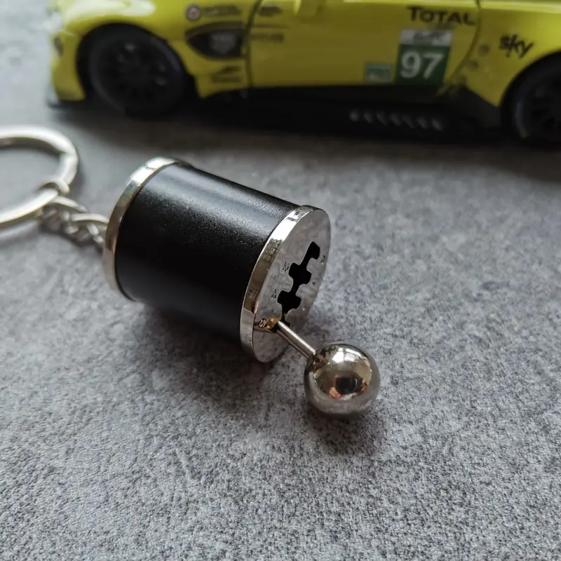 2PCS Crafted Gearbox Shifter Keychain Mini Car Shift Stick Replica, Fashionable Keyring Charm for Auto Enthusiasts, Cool and Durable Accessories in Black 1