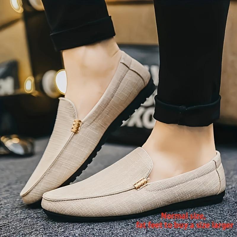 Mens Solid Canvas Slip-On Loafers - Durable & Stylish Casual Shoes - Breathable, Comfy for All-Day Outdoor Wear 5