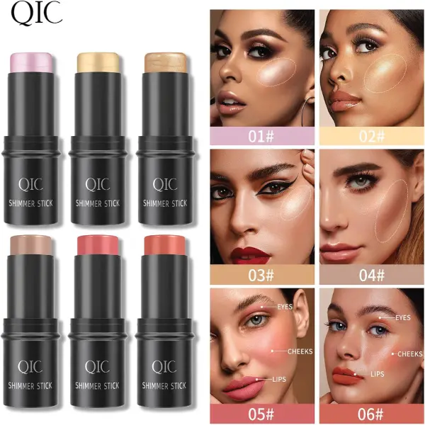 Mario Contour - Bronzer and Contouring Set for Cosmetics - 6 Colors Contour Stick Highlighter & Cream Blush Stick Kit - Face Brightens & Bronzer Shades Pencil - Facial Contour Shaping Makeup Sticks for Cheeks, Lips & Eyes 1