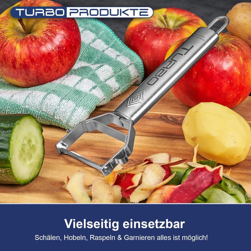 Product Introduction of Stainless Steel Peeler, 3-in-1 Function for Fruits and Vegetables, Pendulum Blade for Left & Right Handed, Multicolor 13