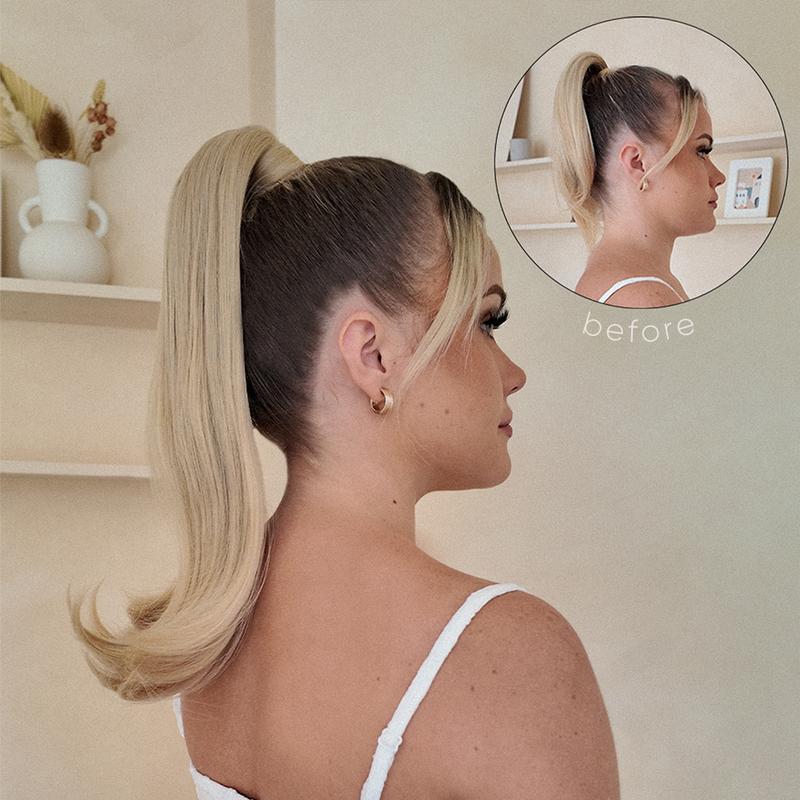 18" RealFeel Bouncy Instant Ponytail Extension - Clip & Wrap 0