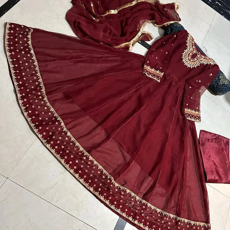anarkali style chiffon maxi s to large