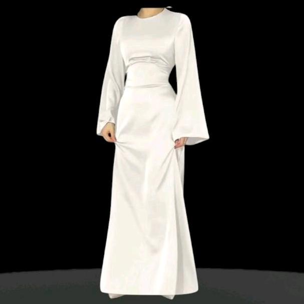 Laylah لَيْلَة Silk Satin glam abayas in minimalist style 5