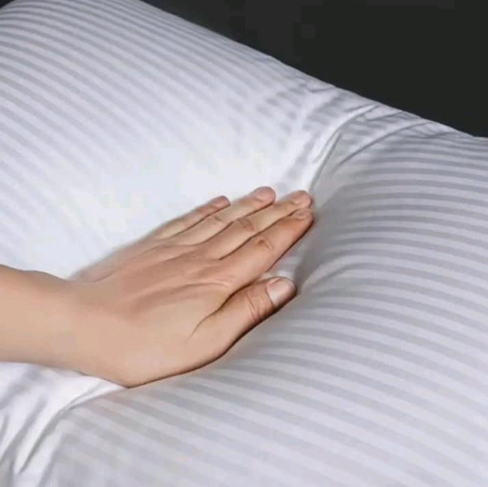 Pack of 4 Hotel Quality Egyptian Stripe Soft Pillows Hallowfibre Filled Bounce Back Designed For Back Stomach Neck Support 2