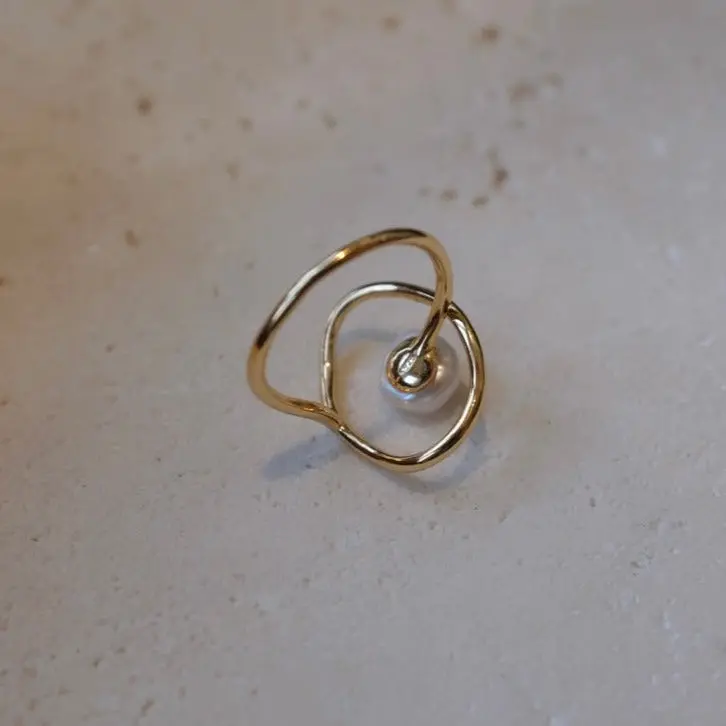 Natural Baroque Pearl Ring (S925) 5