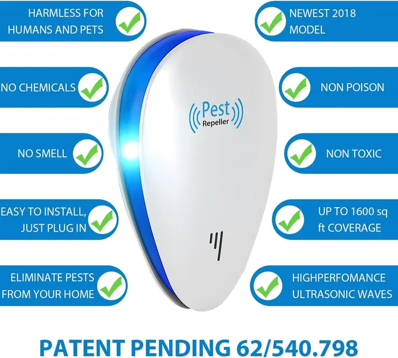 Ultrasonic Pest Repellent, Powerful Mouse Repeller - Effective against Mice, Rats, Spiders, Cockroaches, Rodents - Radiation Free - 4 Pack 2