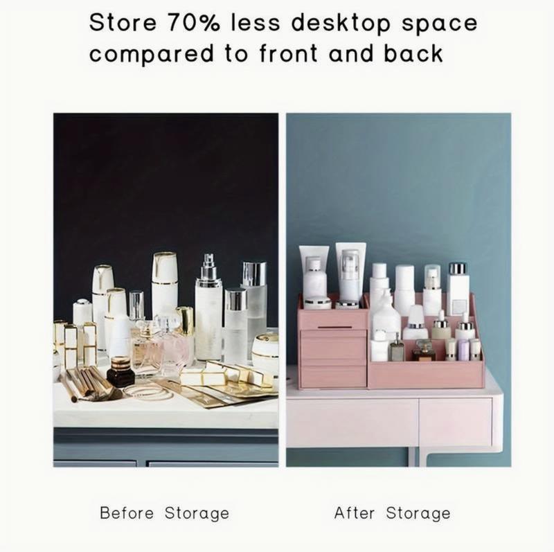 Makeup Organizer Makeup Storage Box with Drawers Plastic Household Storage for Makeup Desk Organizer Multi Purpose Desk Storage Box Space Saving Home Organizer Home Decor 7