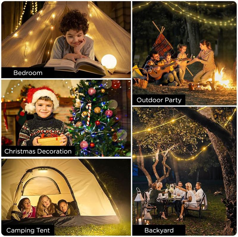 Product Introduction of （Local Warehouse)Camping String Lights, 2 in 1 Quick Rechargeable Tent  Storage Lamp with 8 Lighting Modes,Hanging Illumination Waterproof Portable LED Torch for Bedroom Yard Decor Christmas Camping Essential camping  light 18