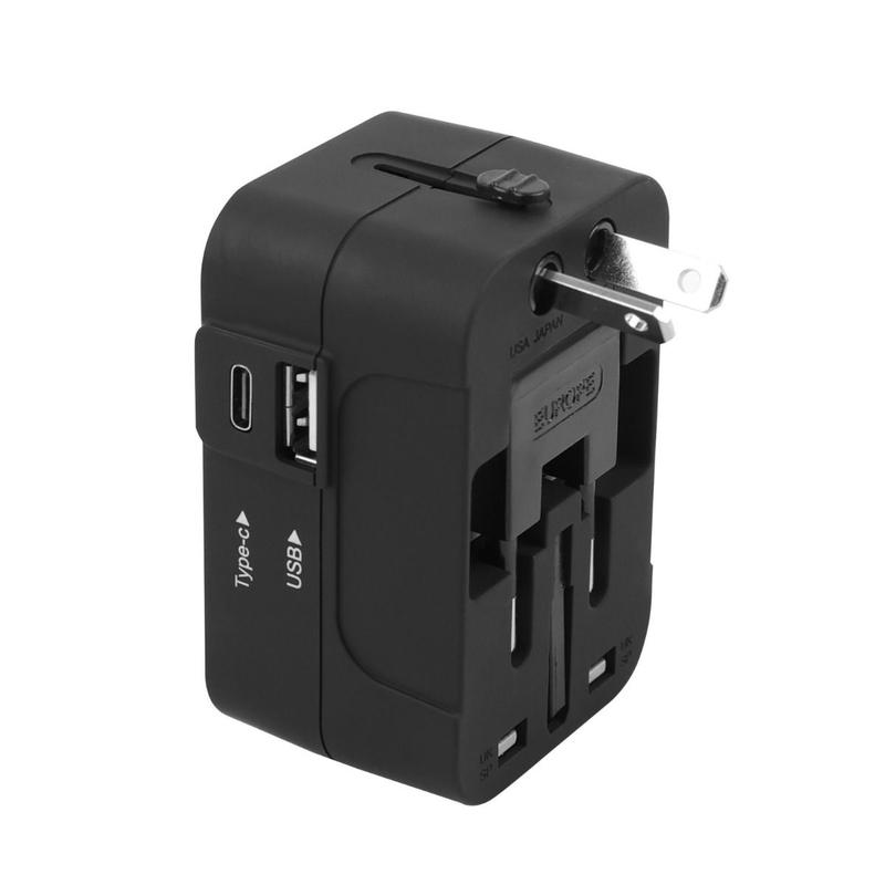 Universal Travel Adapter With USB & Type-C Ports -    US, UK, EU and AU  Fast, Safe and Compact Charger for International Travel Durable Device perfect for charging Tablet, Cellphone, Mobile and More Plug Portable Electronic Socket Protection 3