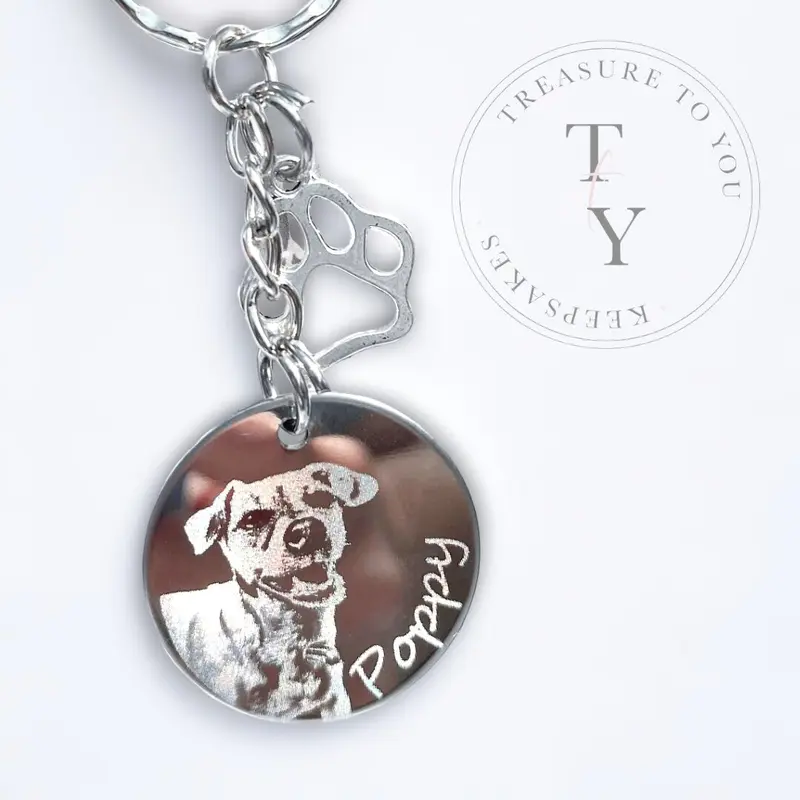 Dog photo engraved keyring 2