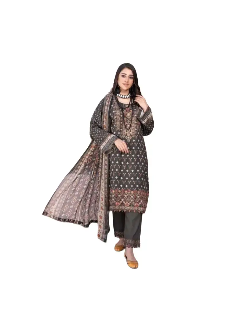 MSL-04 Digital jacquard Linen Bamber Chiffan Dupatta Dress Embroidered stitched suits Womenswear Clothing