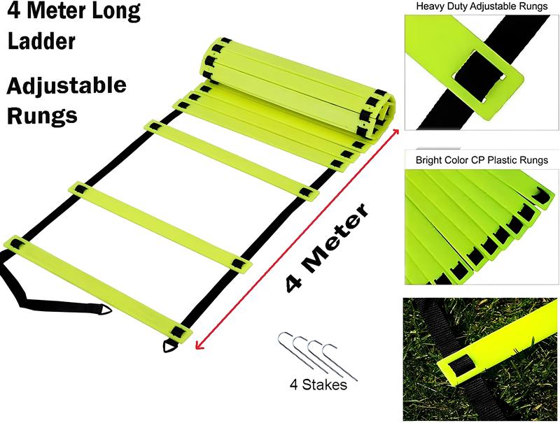 Agility Training Equipment Kit Ladder, 6 Disc Cones, Resistance Parachute Bag - UK football Equipment 1