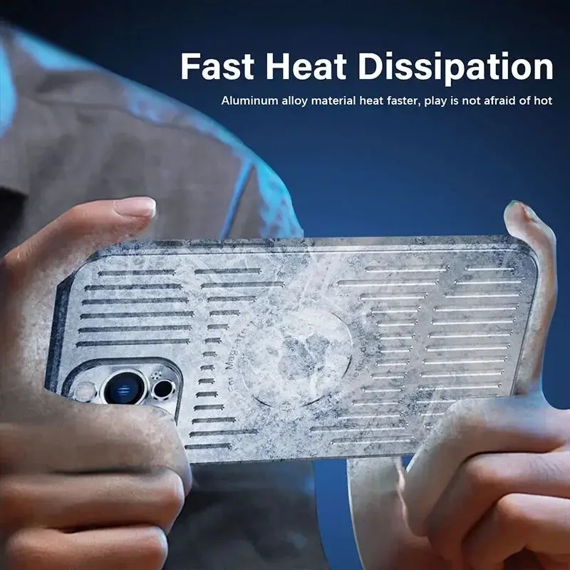 Aluminum Cooling Phone Case for iPhone 16/15/14/13/12 Pro Max 8