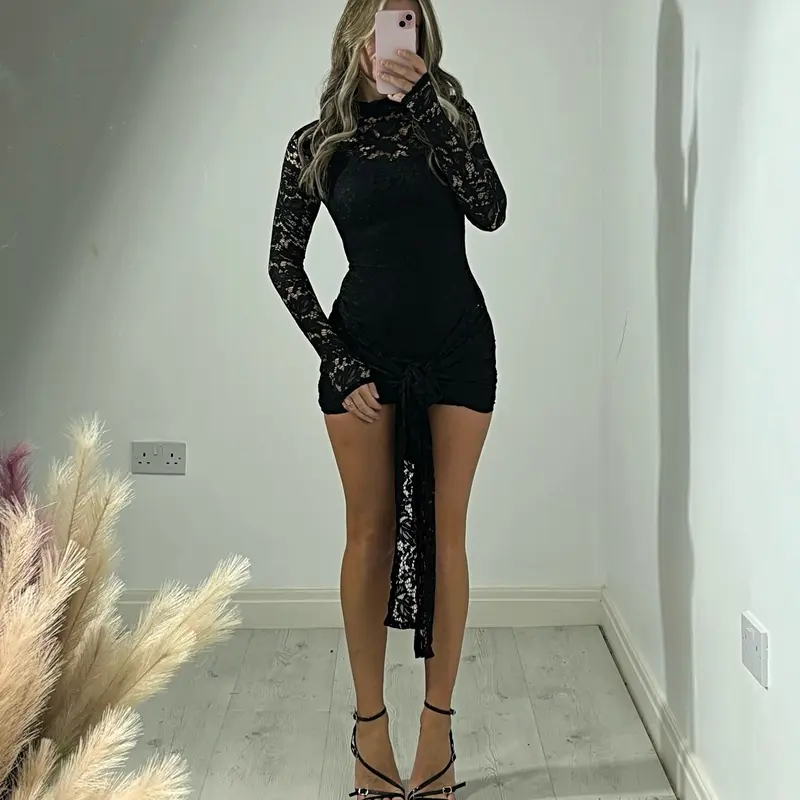 SHEER LACE DRESS  WITH MATCHING UNDER DRESS, SIZE UK 6-14, Women's Party Dresses, 9537, Women's All season Dresses, Ladies Lace Dresses 2