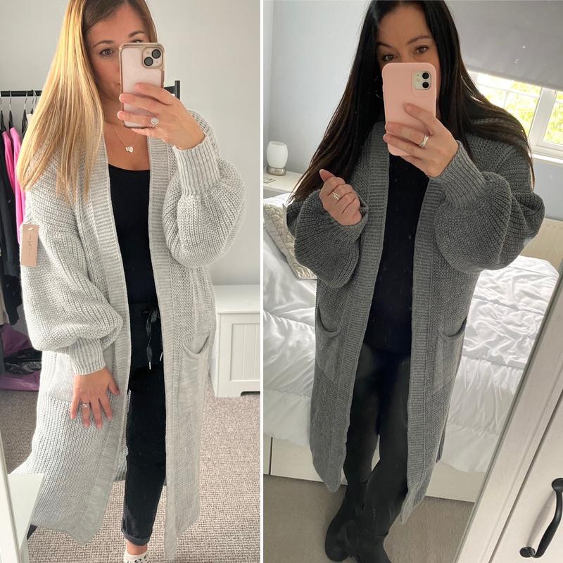 Product Introduction of Ladies Cable Soft Knit Balloon Sleeve Cardigan One Size 8-16 1