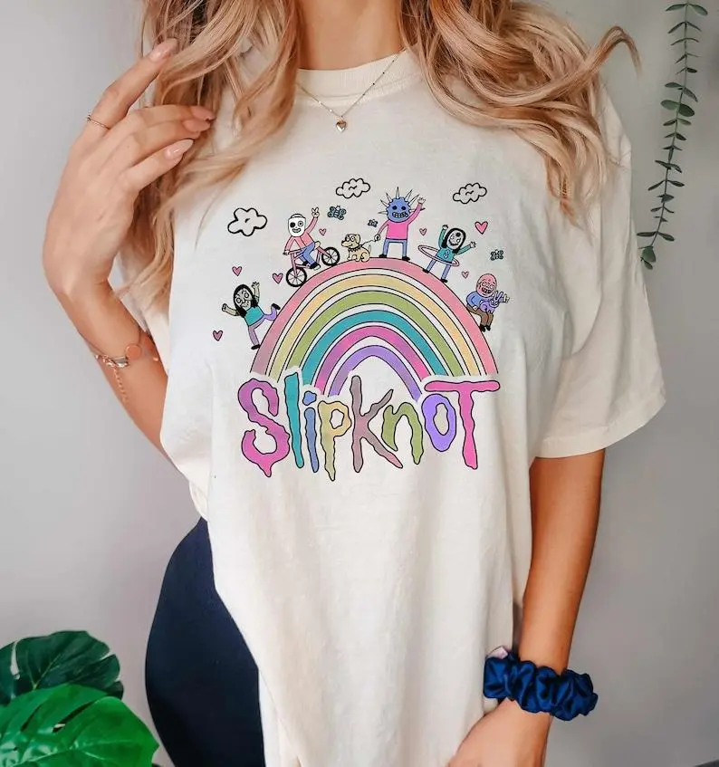 Vintage Rainbow the Slipknot Band Shirt, Slipknot 90s Records Rock